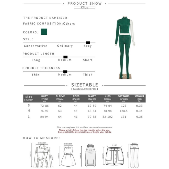 💋KLIOU HIGH STREET TWO PIECE SET w/ MOCK TURTLENECK AND FOOTIE PENCIL PANT!!! - Picture 15 of 16